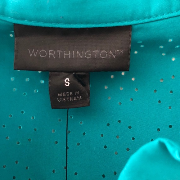 Worthington Women’s Top Blouse Size S Green New - Picture 3 of 7